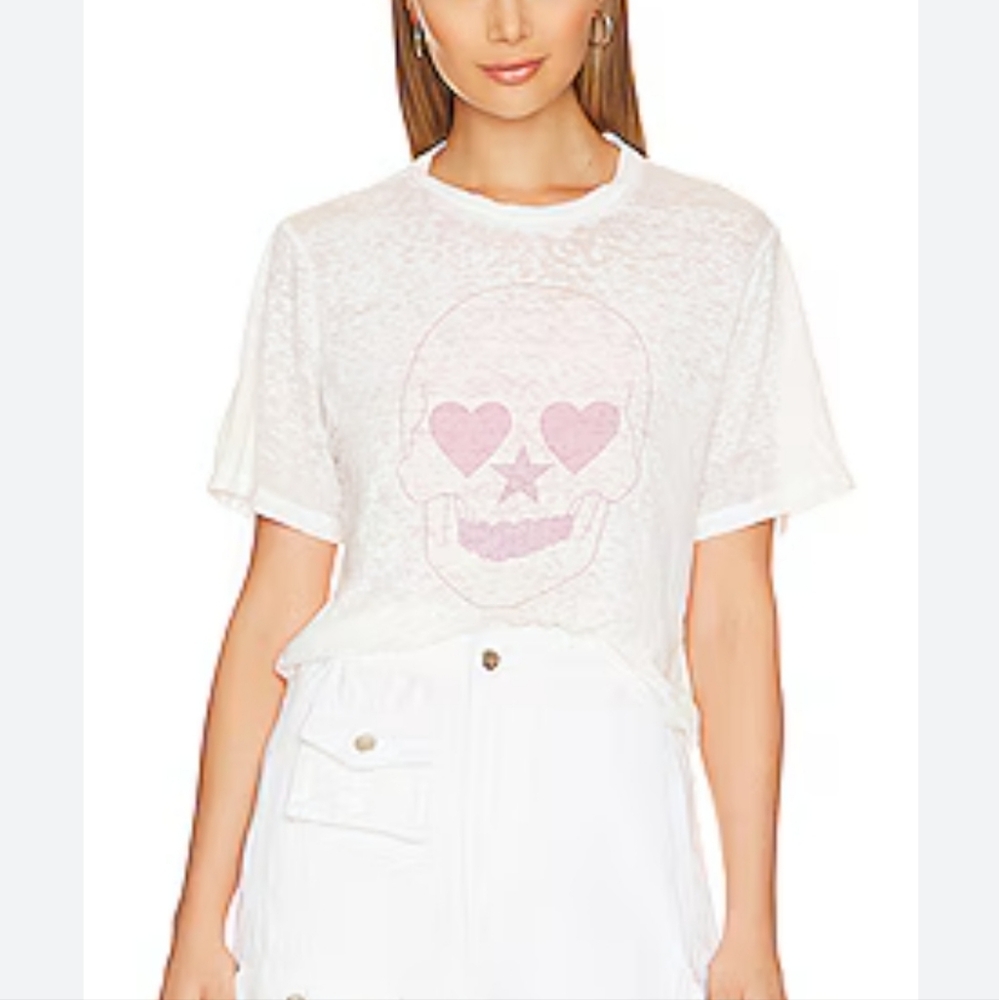 Lauren Moshi Linea Heart Skull tee